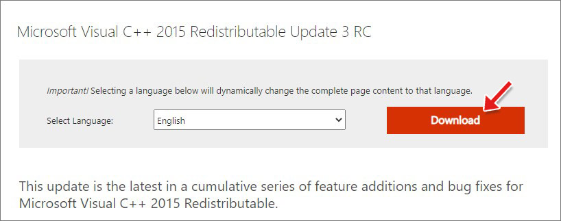 download-microsoft-visual-redistributable-update