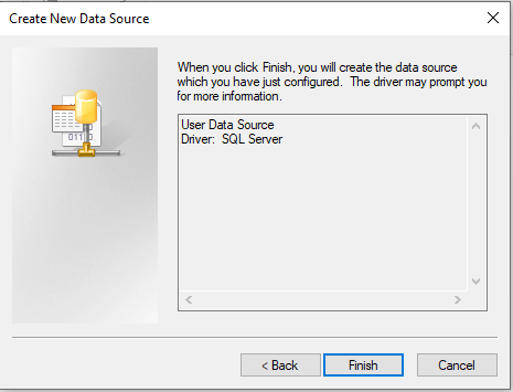 Finish Button On Create New Data Source