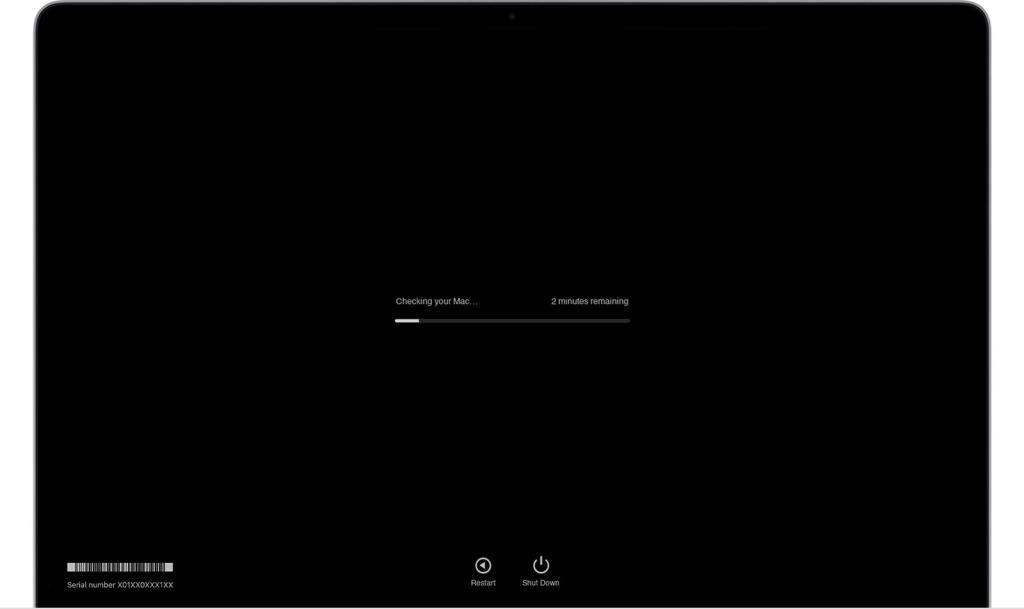 Release the key when you see a progress bar