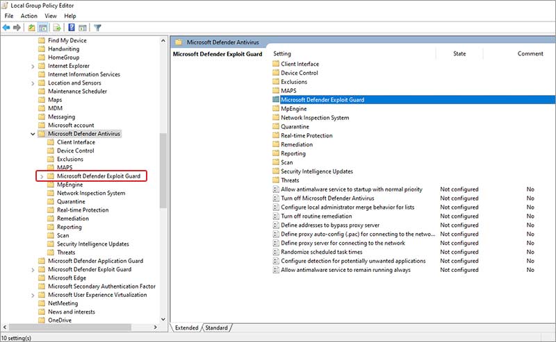 open microsoft defender exploit guard settings to enable controlled folder access
