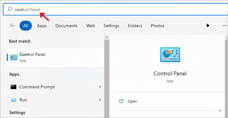 open-control-panel-from-Windows-search