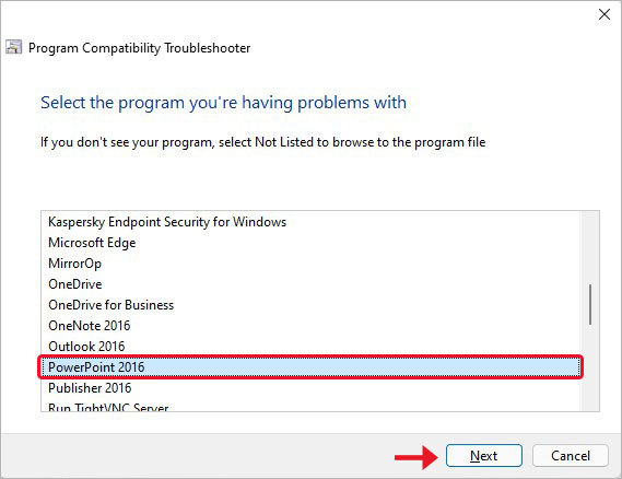 select-program-to-troubleshoot-and-click-next