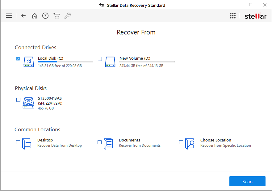 Drive From Which you want to recover data