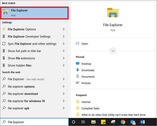 open file explorer