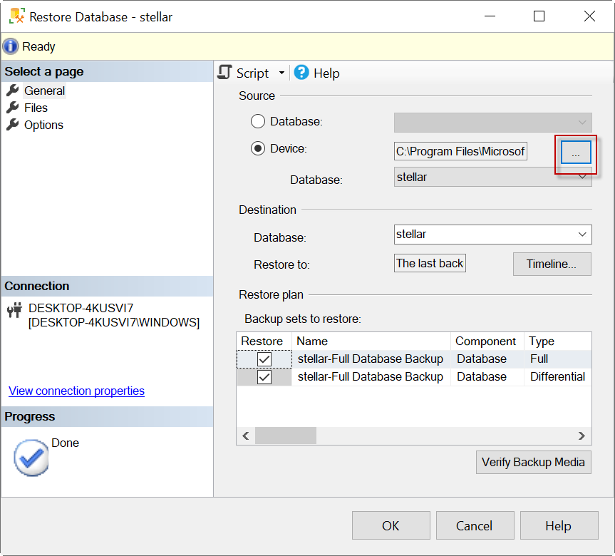 Browse option to fetch file in SSMS