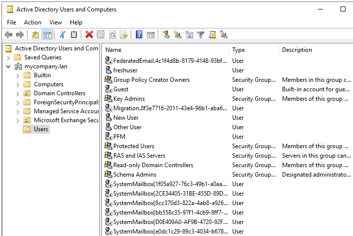 Active Directory Benutzer und Gruppen