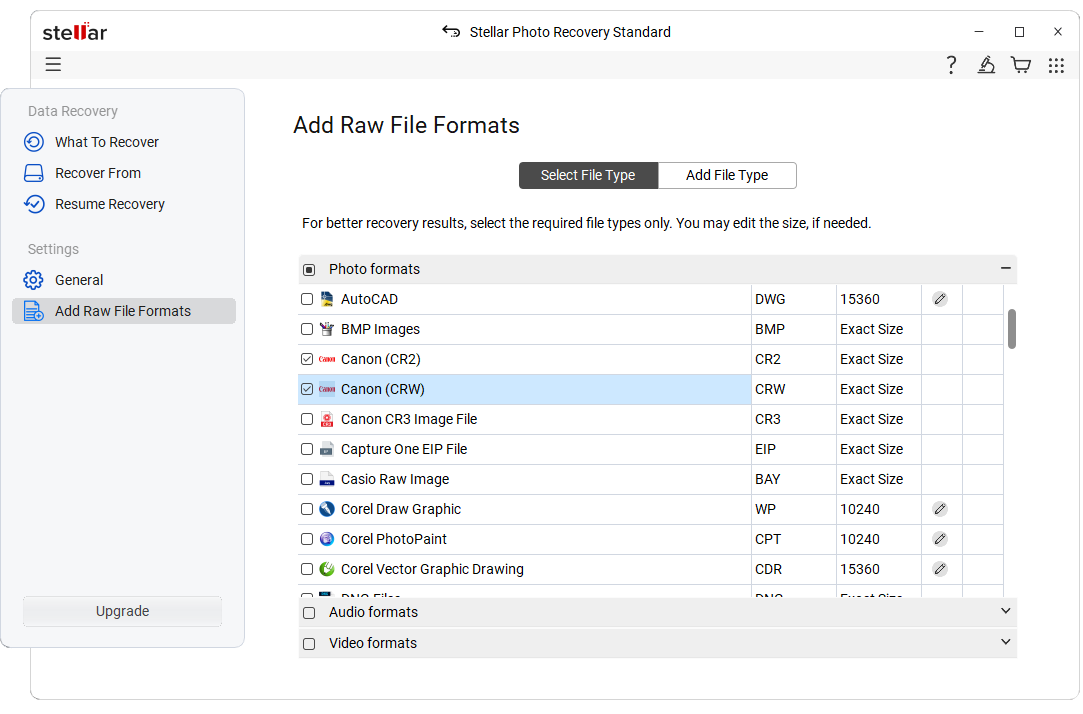 Add File format- Canon