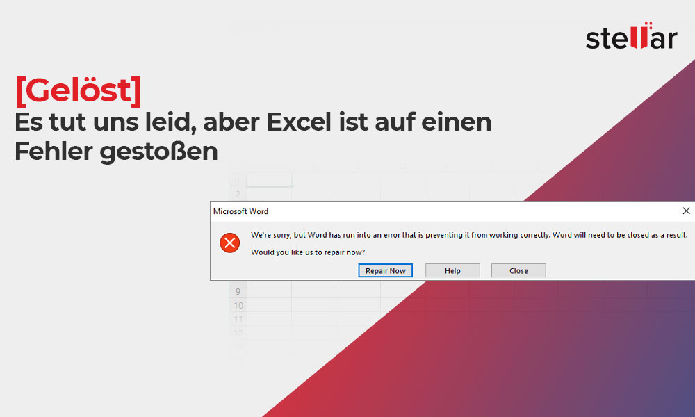 [Gelöst] Es tut uns leid, aber Excel ist auf einen Fehler gestoßen