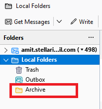 archive folder under Local Folders