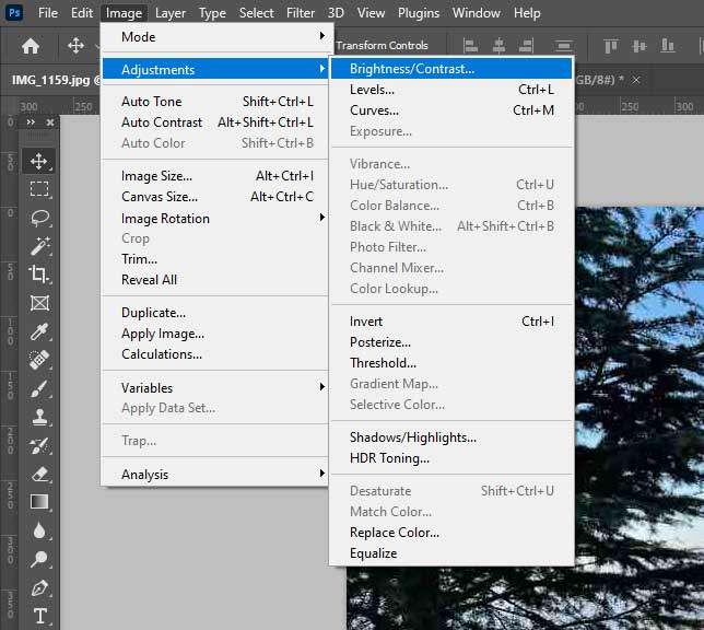 Brightness and Contrast enhance with Photoshop