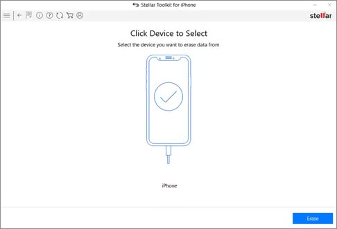 click Erase in Stellar Toolkit for iPhone