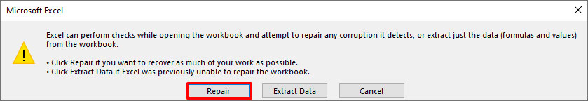 Click On Repair Button