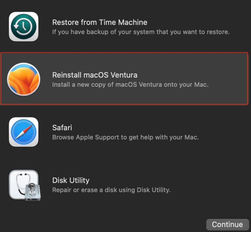 reinstall macOS