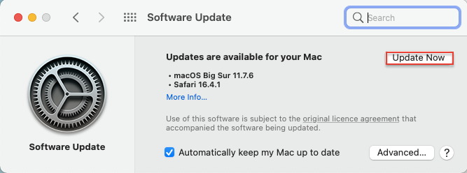 Apple Menu > About This Mac > Software Update