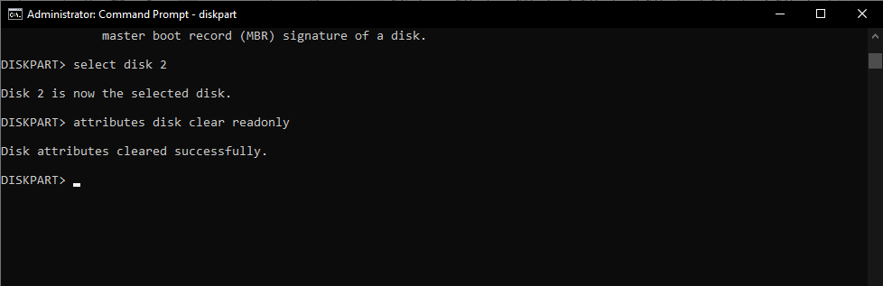 Diskpart command in Command