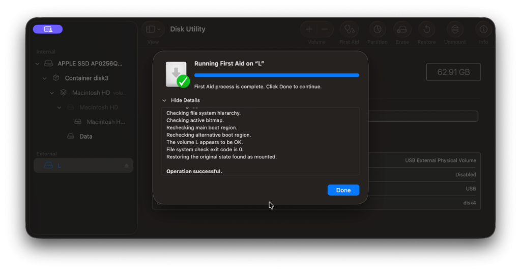 running first aid in Mac