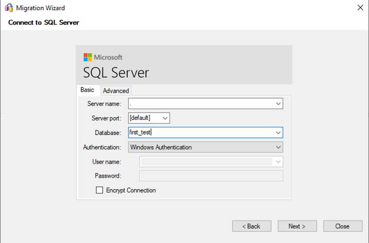 Connect to SQL Server