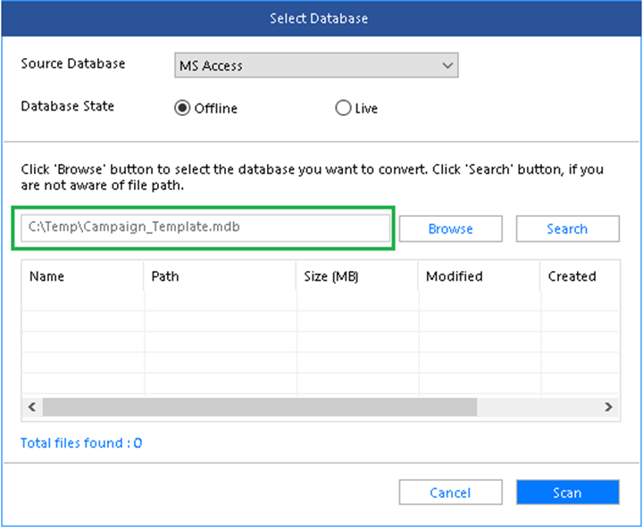 Selecting Database