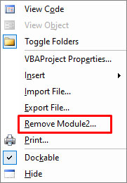 Remove Module From VBA Project