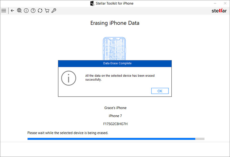 Stellar Toolkit for iPhone - Data Erase Complete