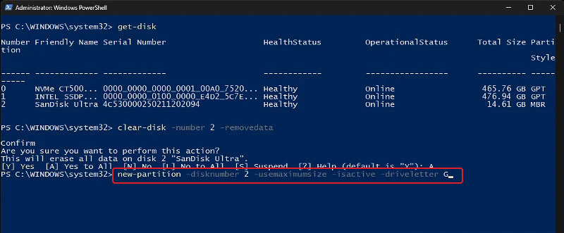 create partition in formatted usb