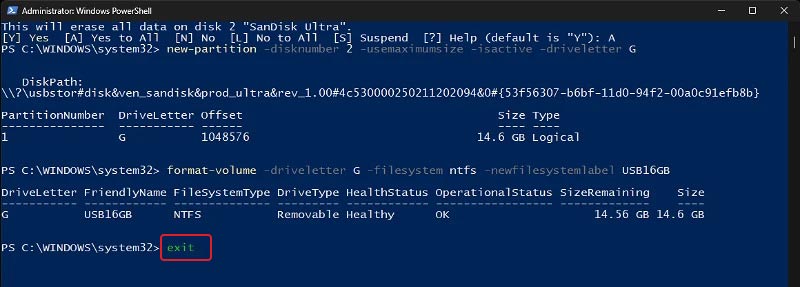 exit powershell