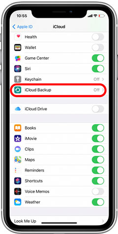 Stellar Eraser for iPhone- Tap on iCloud Backup