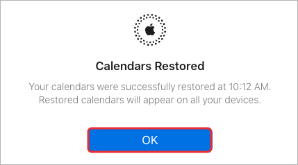 calendar restored