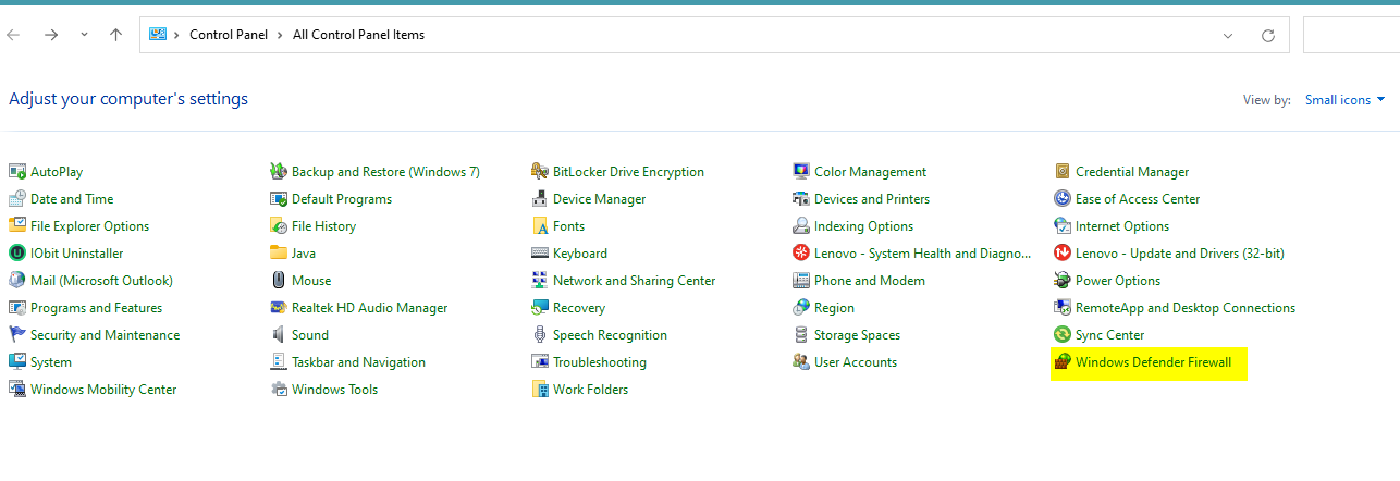 windows defender firewall