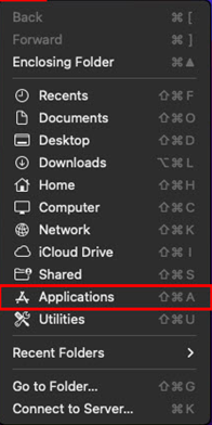 Applications Option in Mac