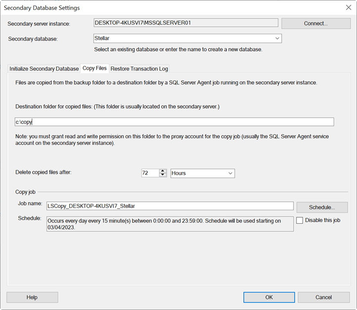 Copying File tag under Database settings