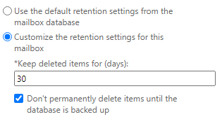 Customize retention policy
