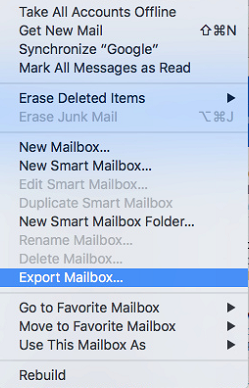 Mac Mail Export Mailbox Option