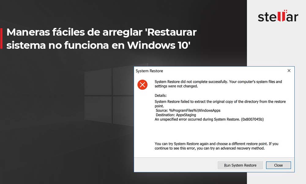 Maneras fáciles de arreglar ‘Restaurar sistema no funciona en Windows 10’
