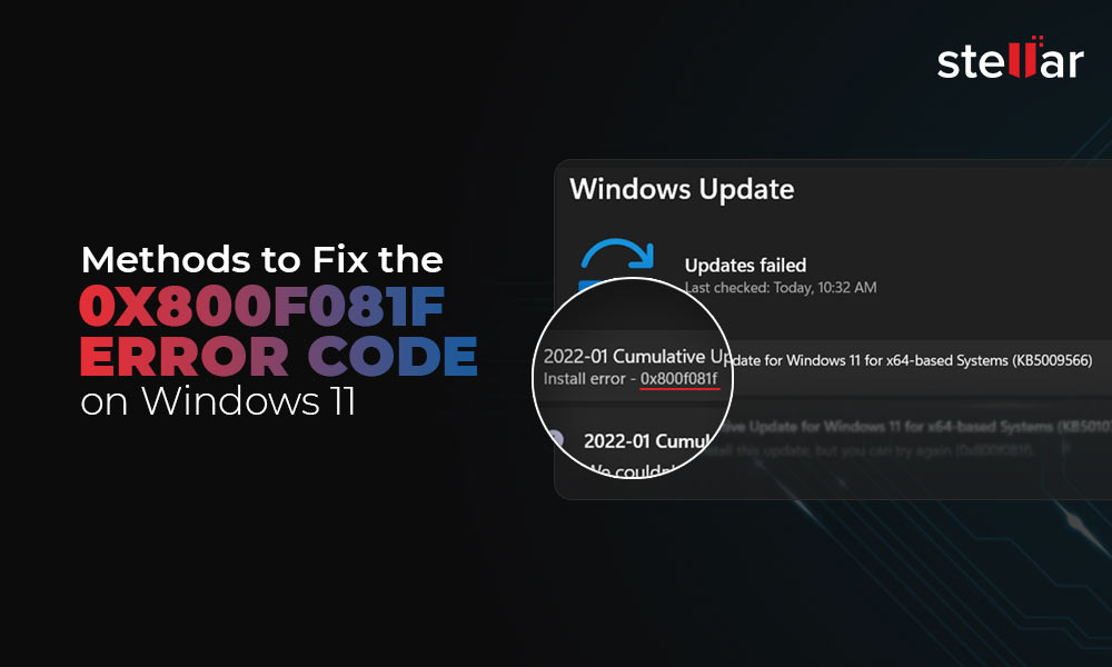 Methods to Fix the 0x800F081F Error Code on Windows 11