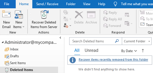 Recoverable Items folder