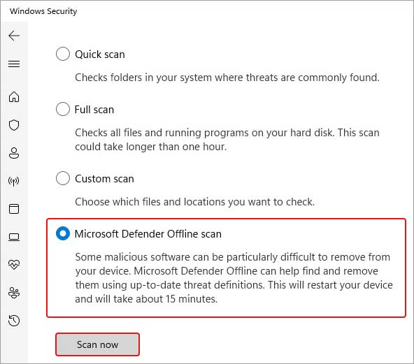 Select-Microsoft-Defender-Offline-Scan-and-then-click-Scan-now