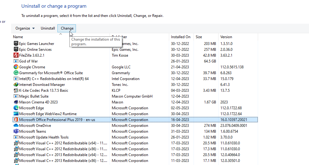  Microsoft Office program 