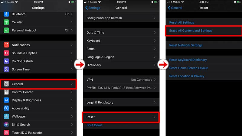 how to reset iPhone