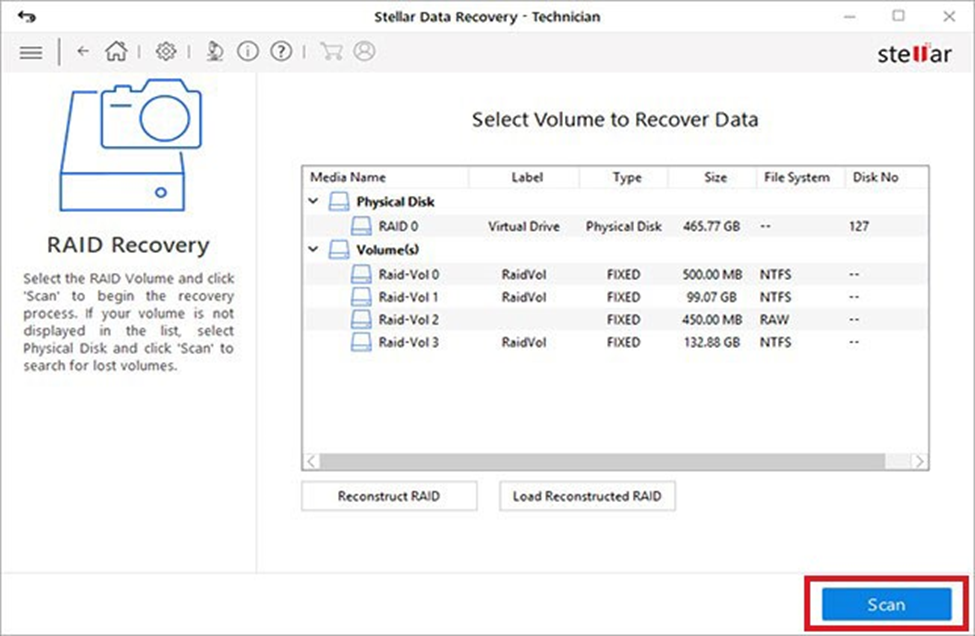 select-RAID_Volume-to-Scan