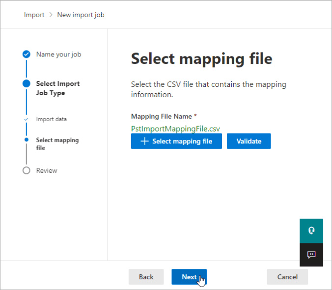 select mapping file