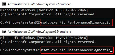 run commands in the command prompt to fix the Insufficient memory Error