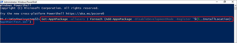 execute command in the powershell