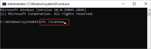 perform sfc scan in command prompt