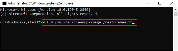 perform dism check to rfix the ms-resource:AppName error message on windows 11
