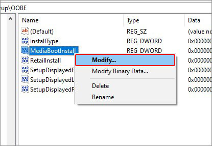 modify registry key