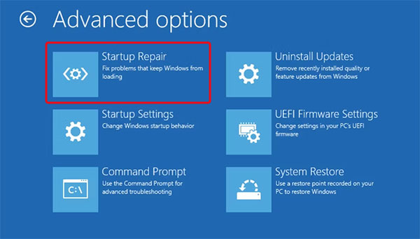 use start up repair to fix bootrec fixboot issueon windows 11/10