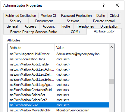 msExchMailboxGuid option