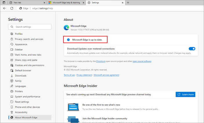 Microsoft Edge is up to dat