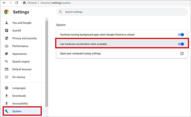 Disable Hardware Acceleration in Google Chrome